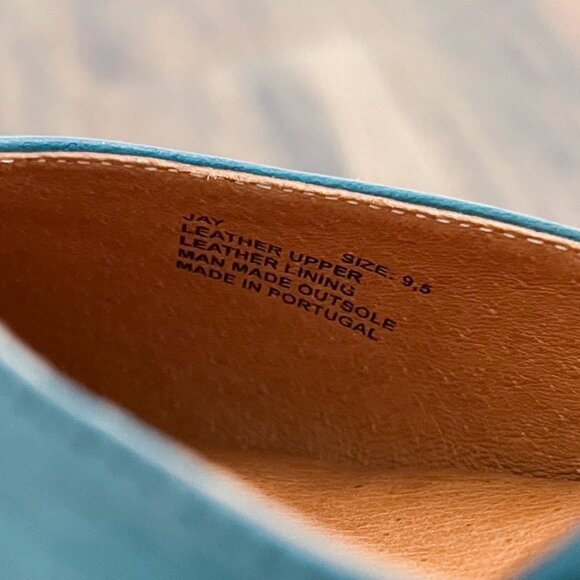 Miz Mooz Jay Mary Jane Pump Heel Embossed Leather Retro Size 9.5 EU 40.5 in Teal - Picture 14 of 16